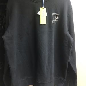 Men black Versace jeans sweatshirt with zippers on sleeve